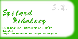 szilard mihalecz business card